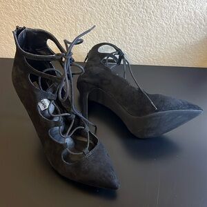 steve madden black lace up heels